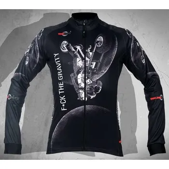 cyklistický dres Wear Gear dres Fuck The Gravity Black s dlouhým rukávem Varianta: XXL