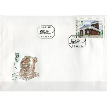 Poštovní známka Česká pošta (1993) FDC 6 - Krásy naší vlasti I. - kostel Nejsvětějšího srdce Páně