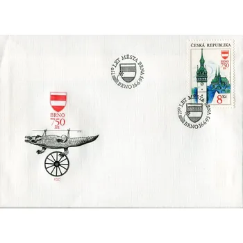 Poštovní známka Česká pošta (1993) FDC 9 - Krásy naší vlasti II. - 750 let města Brna