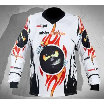 cyklistický dres Wear Gear FR/DH dres Mr. Explosion White Varianta: M
