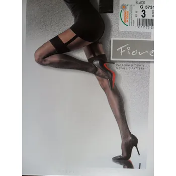 Dámské punčochy DARISHA 40 den-punčochové kalhoty Fiore black-černé 3-M