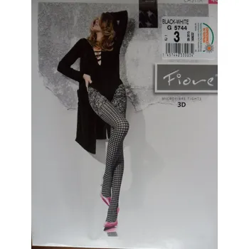 Dámské punčochy CASTIA 40den-punčochové kalhoty Fiore black-white 3-M