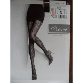 Dámské punčochy DENISSA 40den-punčochové kalhoty Fiore black-černé 3-M