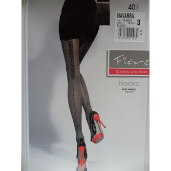 Dámské punčochy NAVARRA 40den-punčochové kalhoty Fiore black-černé 2-S