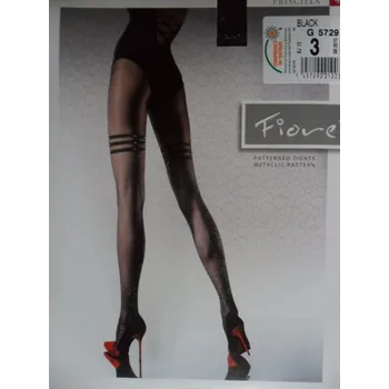 Dámské punčochy PRISCILLA 40den-punčochové kalhoty Fiore black-černé 3-M