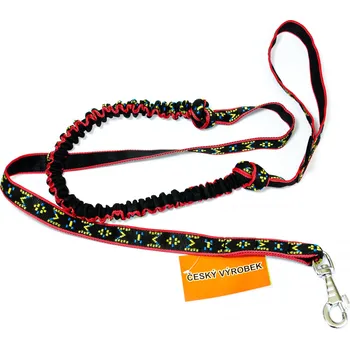 Vodítko pro psa ManMat pletené vodítko s amortizétrem 230 cm/25 mm červené