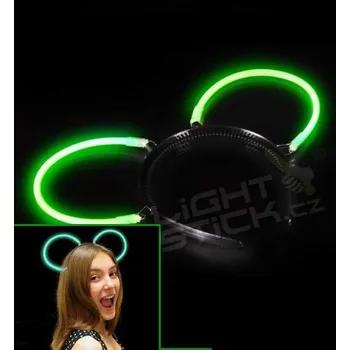 Čelenka Svítící čelenka - uši (spojka+2ks tyčinek) - Zelená