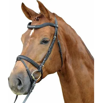 Uzdečka HKM Wave kožená hnědá