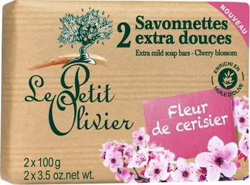 Mýdlo Le Petit Olivier Extra jemné mýdlo Třešňový květ 2 x 100 g 