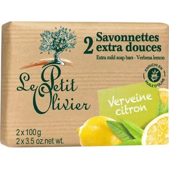 Mýdlo Le Petit Olivier Extra jemné mýdlo Verbena a citrón 2 x 100 g