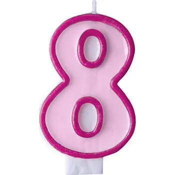 Dortová svíčka Svíčka na dort č. 8, růžová