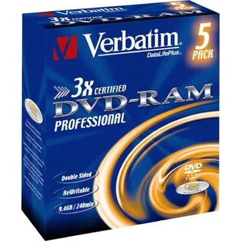 Optické médium Verbatim DVD-RAM 5-Pack 9,4GB 3x Type 4