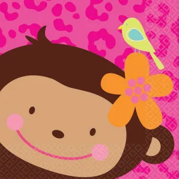 Papírový ubrousek Monkey Love ubrousky 20 ks, 25 cm x 25 cm