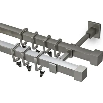 Garnýž Garnýž kovová 120 cm dvouřadá - dvojitá 20x20 klasik matná stříbrná