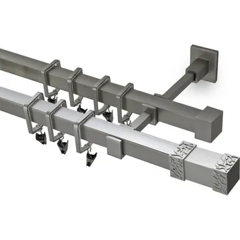 Garnýž Garnýž kovová 120 cm dvouřadá - dvojitá 20x20 roma matná stříbrná