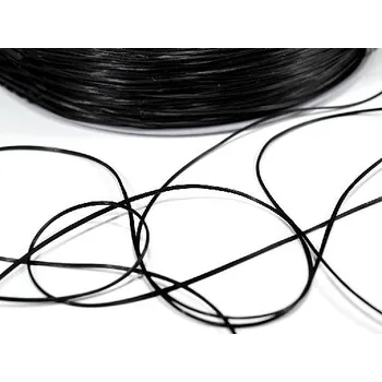 Řetízek Bavlněná šňůrka černá - 1 mm / 1m
