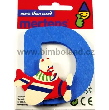 Dekorace do dětského pokoje Mertens Písmeno s medvědem D