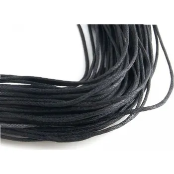 Šperk Voskovaná šňůrka černá - průměr 1 mm / délka 1m