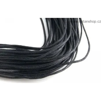Řetízek Voskovaná šňůrka černá - průměr 1.5 mm / délka 1m