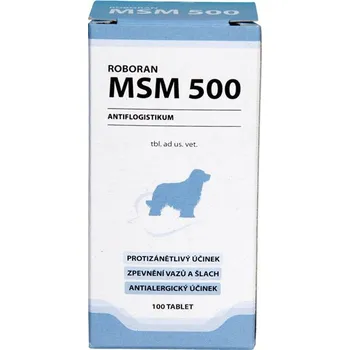 Kloubní výživa pro psa a kočku Roboran MSM 500 pro psy 100 tbl.