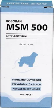 Kloubní výživa pro psa a kočku Roboran MSM 500 pro psy 100 tbl.