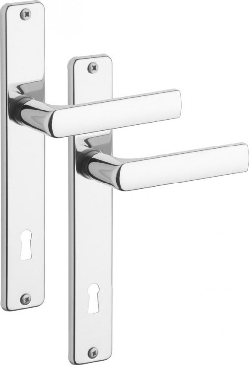 ROSTEX dveřní kování 804 Provedení: PZ (zámek FAB), Rozteč: 72 mm, Povrch: Nerez chrom (0100)