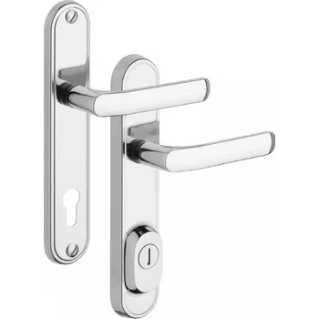 Dveřní kování ROSTEX Bezpečnostní kování BK R4/O Dekor Provedení: PZ LI (klika levá/klika pro FAB), Rozteč: 72 mm, Povrch: Nerez chrom (0100)