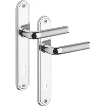Dveřní kování ROSTEX dveřní kování REAL Provedení: Kn PZ (klika/knoflík pro FAB), Rozteč: 90 mm, Povrch: Nerez chrom (0100)