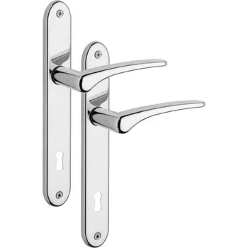 Dveřní kování ROSTEX dveřní kování SONET Provedení: PZ (zámek FAB), Rozteč: 90 mm, Povrch: Nerez chrom (0100)