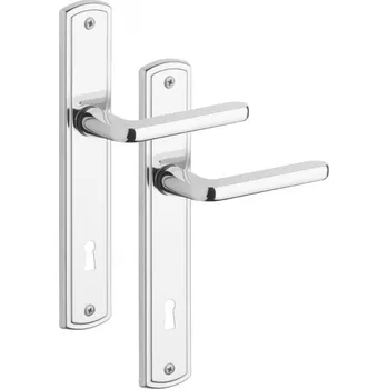 Dveřní kování ROSTEX dveřní kování STRATO Provedení: PZ (zámek FAB), Rozteč: 72 mm, Povrch: Nerez chrom (0100)