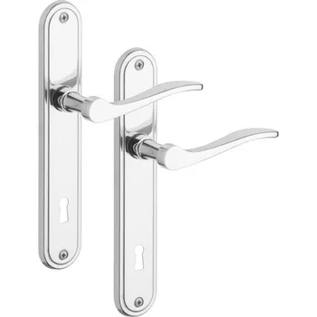 Dveřní kování ROSTEX dveřní kování ELEGANT Provedení: Kn PZ (klika/knoflík pro FAB), Rozteč: 72 mm, Povrch: Nerez chrom (0100)