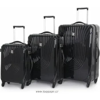 IT Luggage Polykarbonát 4 kolečka, černá, sada 3 kusů