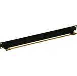 DP-ZE-RAM-H Zemnící horizontální panel, 1U, 19", 5 x svorka DP-ZE-CL, černý