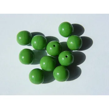 Dětské navlékací korálky Korálky mačkané kulaté 8mm, 53330 - sytá zelená