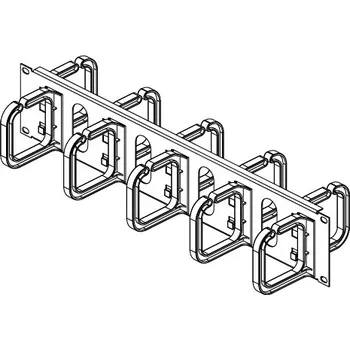 Racková skříň DP-VP-P8-H Vázací panel, 2U, 19", oboustranný, plastová oka 80x80mm, černý