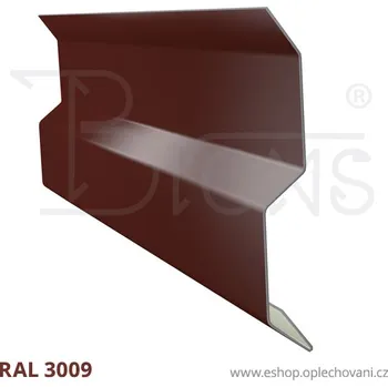 Střešní lemovaní Krycí lišta typ A rš 80 červenohnědá