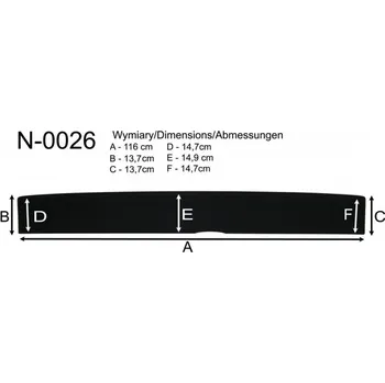 Lišta karosérie Ochranná lišta hrany kufru Peugeot Expert 2007-