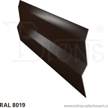 Střešní lemovaní Krycí lišta typ B rš 60 tmavě hnědá