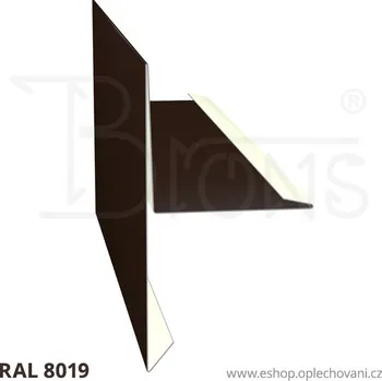 Střešní lemovaní Závětrná lišta rš 333 tmavě hnědá