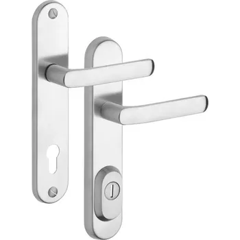 ROSTEX Bezpečnostní kování BK R4/O Baryt Provedení: PZ LI (klika levá/klika pro FAB), Rozteč: 92 mm, Povrch: Nerez chrom (0100)