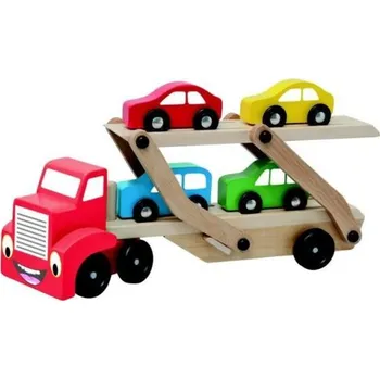 autíčko Woody Tahač s návěsem pro přepravu aut