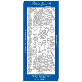 samolepka Obrysové samolepky - Víno - zlaté