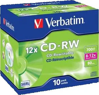 Optické médium Verbatim CD-RW 700 MB/80 min. 12 ks