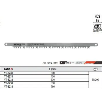 Pilový plátek Plátek do obloukové, rámové pily YATO 300 mm YT-3230