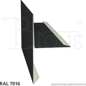 Střešní lemovaní Závětrná lišta rš 333 tmavě šedá
