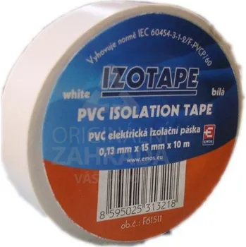 Izolační páska 15 mm bílá, 10 m