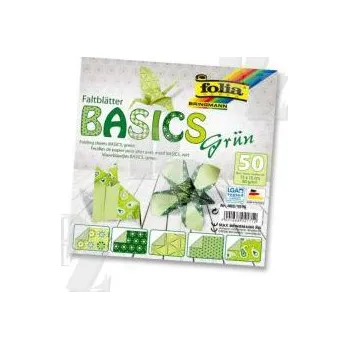 Barevný papír Papíry na origami 15x15cm 50ks Basic Grun, SMT Creatoys