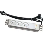 DP-RP-03-UTE Panel napájecí, 3xUTE, 10", 1U, 3m kabel se zástrčkou UTE