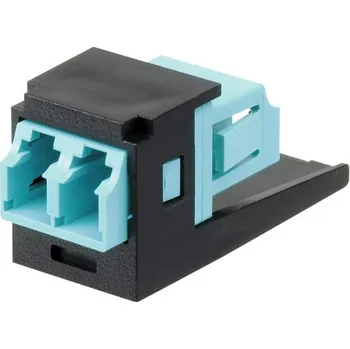 Patch panel CMDSAQLCZBL Modul MINI-COM, duplexní LC spojka tyrkysová, MM OM3/OM4 10G, černý