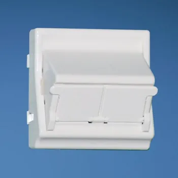 Elektrická zásuvka NKFS2SAW Zásuvka NetKey pro 2 moduly, šikmá, 45x45mm, uzavíratelné vstupy, arkticky bílá